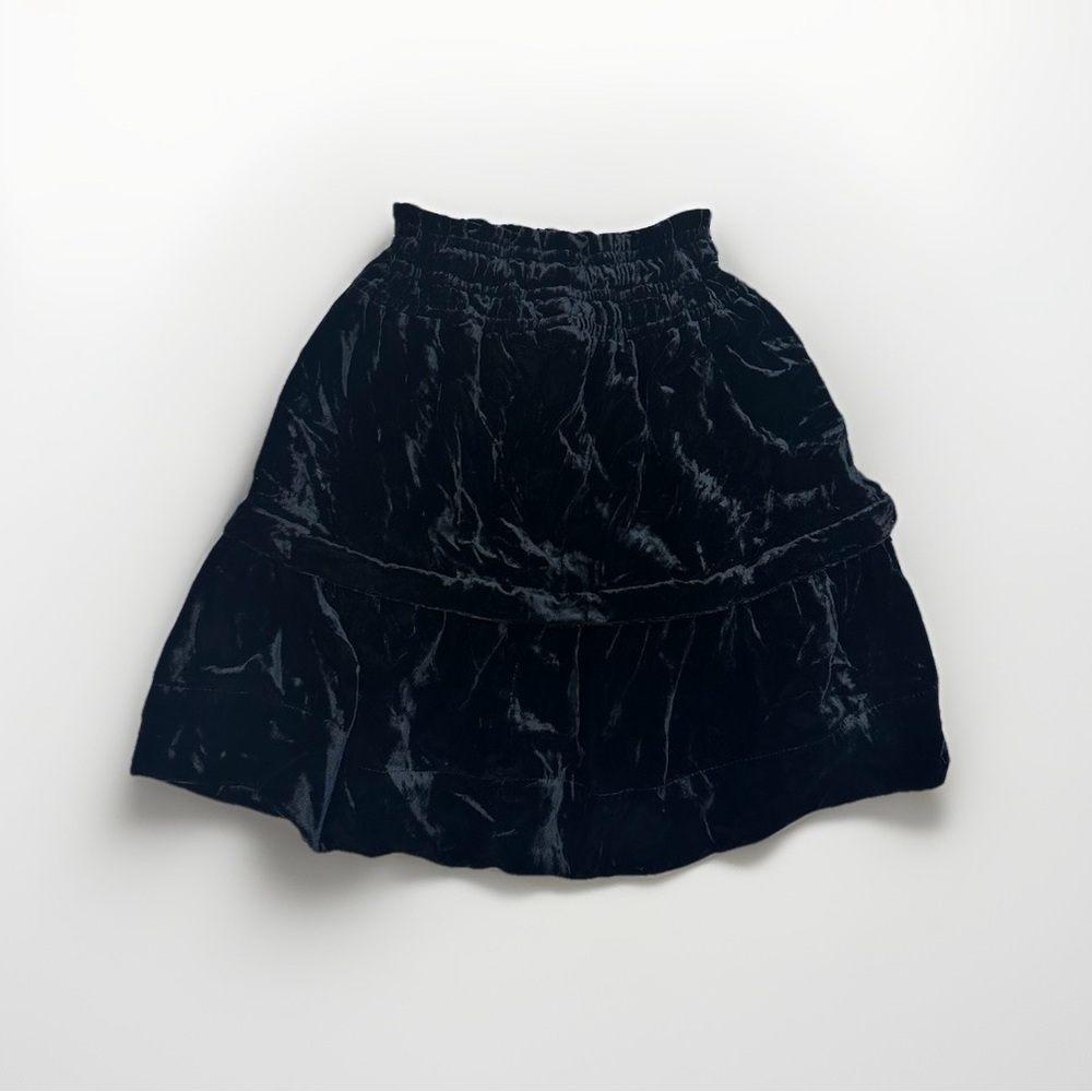 Anthropologie Elegant Black Velvet Skirt size S EUC